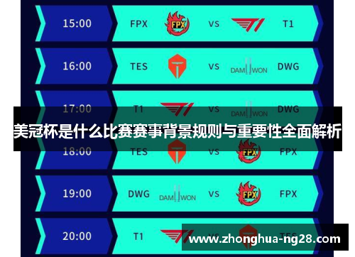 美冠杯是什么比赛赛事背景规则与重要性全面解析 美冠杯是什么比赛赛事背景规则与重要性全面解析
